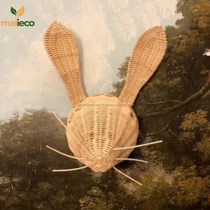Tête de lapin en rotin naturel fait à la main décoration murale tranche d'âge 5-7 ans pour la décoration intérieure et les jouets pour bébé vente en gros directe du Vietnam - Product Image 5