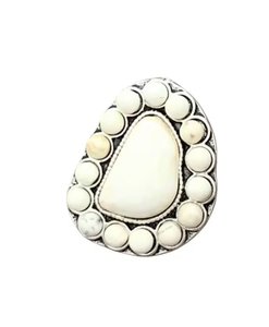 White Turquoise <b>Adjustable</b> Statement <b>Ring</b> Handmade Western Boho Gemstone Jewelry for Women Gift - Product Image 5