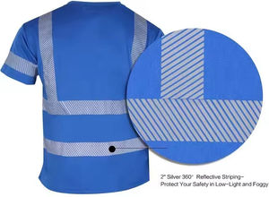 เสื้อยืดทำงานผ้าฝ้าย 100% สะท้อนแสงมองเห็นได้ชัดเจน ระบายอากาศได้ดี ทรงหลวม สำหรับผู้ชาย ทำงานก่อสร้าง - Product Image 5