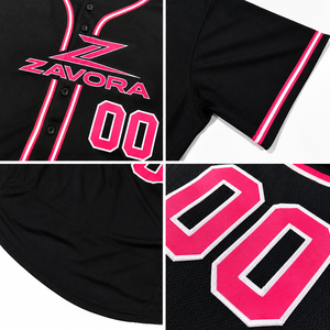 Camisetas de béisbol negras de moda personalizadas al por mayor con botones, estilo urbano, proveedor de ropa de equipo, OEM, marca privada, camisetas deportivas de malla. - Product Image 4