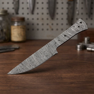 Cuchillo de camping hecho a mano con hoja de acero de Damasco de espiga completa, mango de micarta y funda de cuero fino, cuchillo para exteriores, cuchillo de moda. - Product Image 2