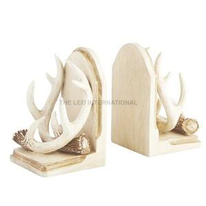 Sujetalibros y soportes para libros de diseño con forma de asta de ciervo, de madera de alta calidad, con acabado esmaltado, de aspecto único y elegante, suministros al por mayor - Product Image 1