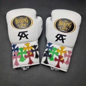No Boxing No Life Guantes de Boxeo Profesionales de Cuero Vacuno con Cordones, Acolchado Grueso de 4 Capas, Protección Completa para los Dedos, Absorción de Humedad - Product Image 5