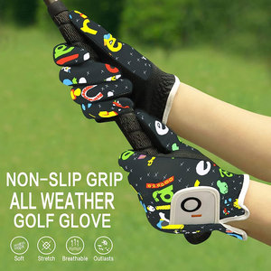 Guantes de golf para niños y niñas, color azul oscuro y negro, material de alta calidad, guantes deportivos de golf duraderos, ropa de golf de microfibra - Product Image 3