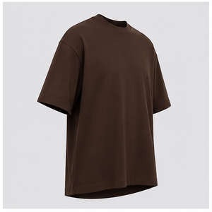 Camiseta de Manga Corta para Hombre, Cuello Redondo, Algodón Peinado Color Chocolate, Talla Grande, Personalizada, MTS-OVR-0029 - Product Image 4