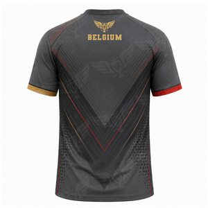 Camiseta de Fútbol Personalizada Estilo Bélgica Mundial 2026 Burrda, Camiseta de Fútbol para Fanáticos, Transpirable, Sublimada, para Entrenamiento - Product Image 2