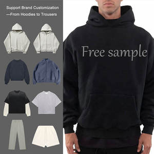 Sweat à capuche pour homme en coton épais de qualité supérieure, coupe oversize, impression personnalisée, luxe, vente en gros - Product Image 2