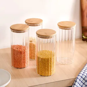 Tall Airtight Glass <b>Storage</b> <b>Jar</b> With Secure Lid Transparent <b>Kitchen</b> Canister <b>for</b> Dry Fruits Spices Snacks & Pantry Organization - Product Image 1