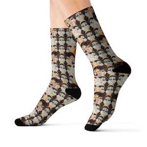 Custom Geometric Design <b>Socks</b> With <b>White</b> Stripes Knitted Cotton Breathable <b>Men's</b> Summer Daily Wear Regular Style <b>Socks</b> - Product Image 5