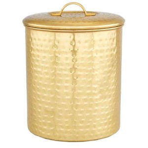 Wholesale Unique Style <b>Kitchen</b> Airtight Metal Golden Flower Food <b>Storage</b> <b>Jar</b> Tea Coffee Sugar Canister with Lid - Product Image 3
