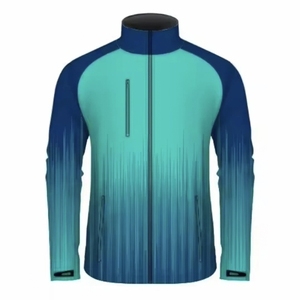 Chaqueta Cortavientos Larga para Hombre con Diseño Geométrico de Bloques de Color, Estampado por Sublimación y Cierre de Cremallera - Product Image 4