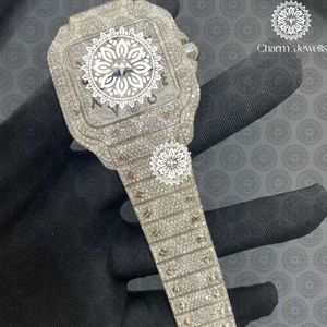 Montre de luxe Charm_Jewells carrée en acier inoxydable 30 mm, analogique à quartz, avec lunette sertie de diamants, unisexe, tendance - Product Image 2