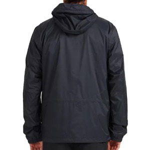 Veste coupe-vent légère à capuche pour homme, noire, en ripstop, imperméable, pliable, entièrement zippée, pour le sport et les activités de plein air, imperméable à la pluie - Product Image 2