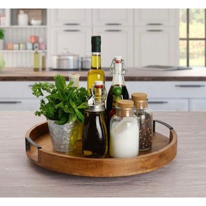 Bandeja Rectangular Rústica Vintage para Servir, con Asas de Cuerda, para Madera - Venta al por Mayor - Product Image 1