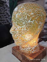 Lampe de table en verre mosaïque visage fait à la main lampe de chevet marocaine colorée lampe de table en mosaïque col de cygne turc