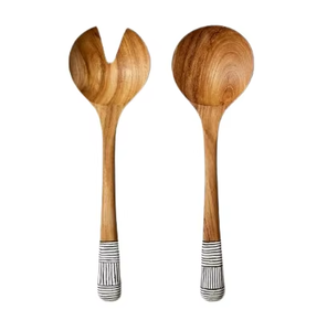 Elegante Juego de Cubiertos con Mango de Madera Trenzada, Vajilla Duradera, Perfecta para la Cocina, la Mesa del Comedor y para Recepciones, de la India - Product Image 2