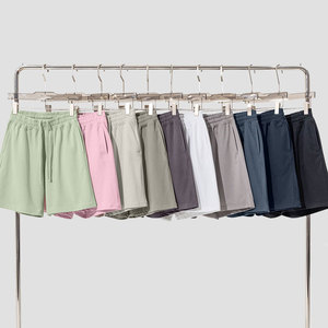 Pantalones Cortos Bermuda de Algodón Negro Sólido para Hombre, Cintura Media, Elásticos, Transpirables, Estilo Casual - Product Image 3