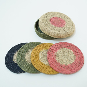 <b>Set</b> of <b>4</b> Handmade <b>Round</b> Seagrass Woven Coaster Placemats OEM Eco-Friendly Coaster <b>set</b> <b>Table</b> Decor Made from Vietnam HNH Craft - Product Image 1