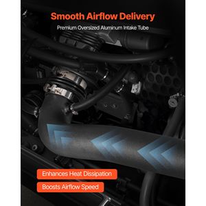 Sistema di Aspirazione dell'Aria Fredda in Silicone da 3,5 Pollici Compatibile con Chevy Silverado/GMC Sierra 2014-2020 con Scudo Termico Versione 2015-2018 - Product Image 5