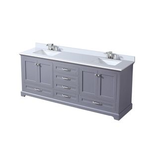 Grigio scuro 80 pollici. L X 22 Pollici Mobile Bagno Doppio con Top in Quarzo Bianco e Set Rubinetto - Product Image 4