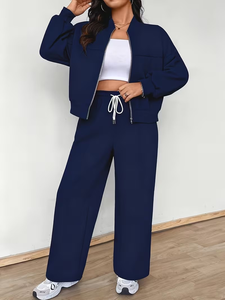 Ensemble deux pièces en velours pour femmes grandes tailles, mode automne-hiver, style simple, Bangladesh - Product Image 3