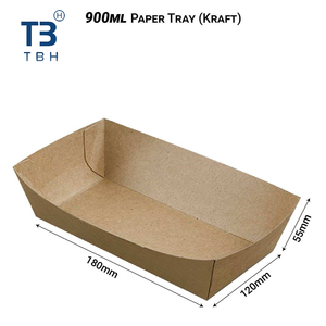 Bandeja de papel kraft desechable de buena calidad para alimentos, tipo barco, contenedor para aperitivos, soporte para comidas, para F&B, puestos de comida rápida y eventos, de vendedor de Malasia - Product Image 6