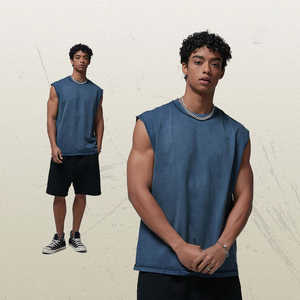 Camiseta sin Mangas de Algodón de Alta Calidad para Hombre, Informal, para Verano, Gimnasio, Fitness, Ejercicio, Venta al por Mayor, Camisetas Personalizadas - Product Image 6