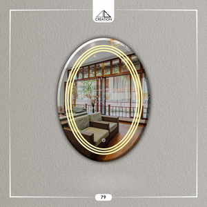 Espejo LED Contemporáneo con Sensor Táctil de Encendido/Apagado, Diseño Decorativo de Pared sin Marco, Ecológico y Ligero - Product Image 6