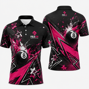 เสื้อโปโลผู้ชายลายพิมพ์ 3 มิติ ผ้าโพลีเอสเตอร์ รุ่นใหม่รับซัมเมอร์ ใส่สบาย ระบายอากาศได้ดี เหมาะสำหรับเล่นบิลเลียดและกิจกรรมกีฬาทั่วไป แขนสั้น ทรงหลวม - Product Image 4