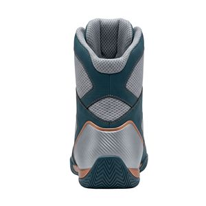 Non Slip Lace Up Boxing Shoes Deep Teal High Top Boxing Boots Premium Quality Synthetic Leather <b>Ankle</b> <b>Support</b> Shoes - Product Image 3