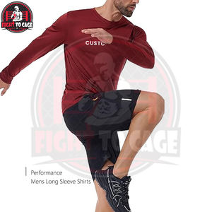 Lot de 6 t-shirts à manches longues pour hommes, séchage rapide, anti-humidité, protection solaire, performance, pour entraînement décontracté - Product Image 4