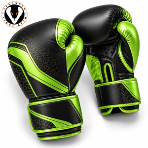 Training Boxing <b>Gloves</b> Cushioned <b>Knuckle</b> Area Adjustable Hook Loop Wrist Strap Ergonomic Shape PU/Leather Material for Punching - Product Image 3