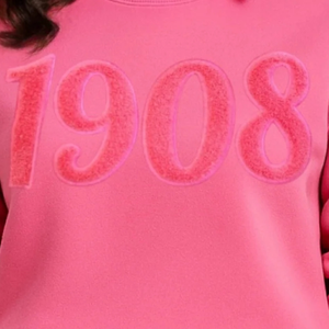 <b>Pink</b> Solid 1908 Chenille <b>Sweatshirt</b> for Women Long Sleeve Crew Neck Fleece Casual Pullover Fashion Apparel Top Wear - Product Image 3