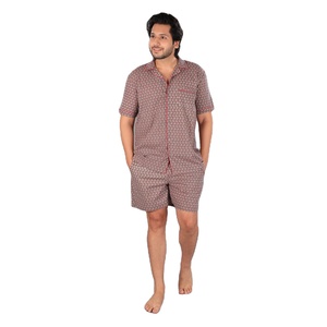 Classic Summer Formal 100% Cotton <b>Knitted</b> Breathable Shorts <b>Set</b> for Men - Product Image 1