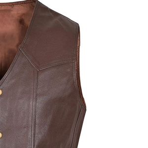 Chaleco de cuero genuino de alta resistencia para hombre, venta al por mayor, buen material, chaleco de cuero para motocicleta en venta - Product Image 3