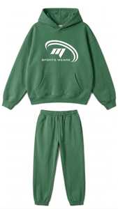 Ensemble de sport décontracté 2-en-1 respirant pour garçons, avec veste à capuche imprimée et pantalon, écologique, pour le printemps, vente en gros - Product Image 5
