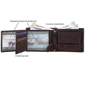 Cartera de Cuero Genuino Personalizada para Hombre, Diseño de León Grabado, Cierre Plegable, Estilo Corto, Uso Diario, Carteras Vintage con Estampado Animal - Product Image 6
