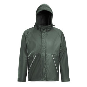 Custom Design Heavy Duty Waterproof Rain Jacket With Hood High Quality Fabric Breathable Sustainable Outdoor <b>Raincoat</b> For <b>Men's</b> - Product Image 1