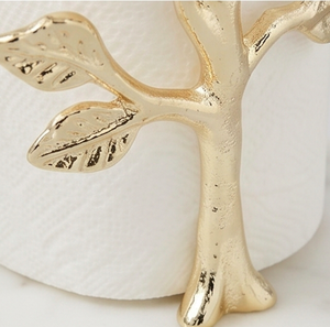 Porte-serviettes en papier design arbre doré avec base circulaire robuste en marbre, support pour rouleau de serviettes de cuisine et salle de bain, utilisation à la maison et au bureau - Product Image 3