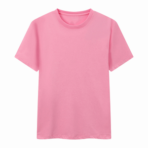 Camiseta de Cuello Redondo Azul Marino para Hombre, Manga Corta, Corte Regular, Informal, Color Sólido, Tejido de Punto Jersey de Algodón - Product Image 4