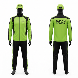 ชุดวอร์มเทเบิลเทนนิส TAISON SPORTS พรีเมียม ผ้าอินเตอร์ล็อค 280 GSM สีเขียวดำ พร้อมปักโลโก้ตามสั่ง ผลิตจากโพลีเอสเตอร์/ไนลอน - Product Image 1