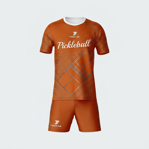 Uniforme de pickleball unisexe respirant, imprimé, antibactérien, à séchage rapide, col rond, manches courtes, 100% polyester, personnalisé - Product Image 6