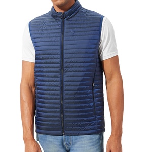 Chaqueta acolchada sin mangas de tendencia de nuevo estilo para hombre, con cremallera para hombre, logotipo personalizado, poliéster, transpirable, venta al por mayor, ropa informal de talla grande - Product Image 1