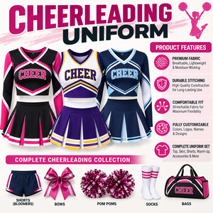 Uniforme de cheerleading personnalisé en deux pièces, vert menthe, col en V, haut court sans manches, jupe plissée, ensemble de vêtements pour cheerleaders du lycée - Product Image 3