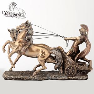 DISEÑO VERONESE-ESCULTURA GRIEGA Y CARRO ROMANO PINTADO A MANO DECORACIÓN DEL HOGAR DE LUJO ESTATUILLA DE RESINA - Product Image 3