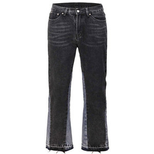 Jean Droit en Denim Tricoté de Haute Qualité, Style Streetwear, Taille Moyenne, Effet Délavé Vintage, Grande Taille, pour Homme, Hiver, Automne, Été - Product Image 1