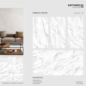 กระเบื้องปูพื้นและผนังพอร์ซเลนหรูหรา รุ่นซาตวาเรียโอ ขนาด 60x120 ซม. แผ่นใหญ่ สำหรับวิลล่า โรงแรม สำนักงาน และอาคารพาณิชย์ - Product Image 1