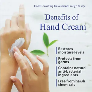 Crème pour les mains hydratante à base de plantes, marque privée OEM, avec beurre de karité et vitamine E, crème réparatrice nourrissante en profondeur pour les mains sèches et gercées - Product Image 3