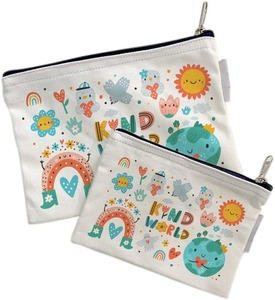 Pochette zippée multifonction en toile de coton premium, sac organisateur durable, étui de rangement cosmétique de voyage, écologique pour tous les jours - Product Image 1
