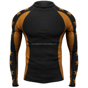 Nardon Apparel Custom Logo <b>Men</b> Mock Compression <b>Shirt</b> Long Sleeve <b>Shirts</b> Quick Dry Protection Rash Guard Swim Gym Tight Wear - Product Image 3
